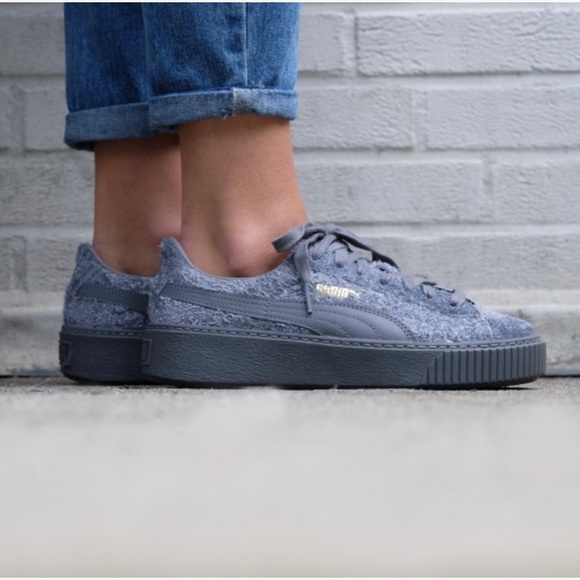 Puma | Fuzzy Suede Platform Elemental | Steel Grey & Grey - Picture 13 of 16